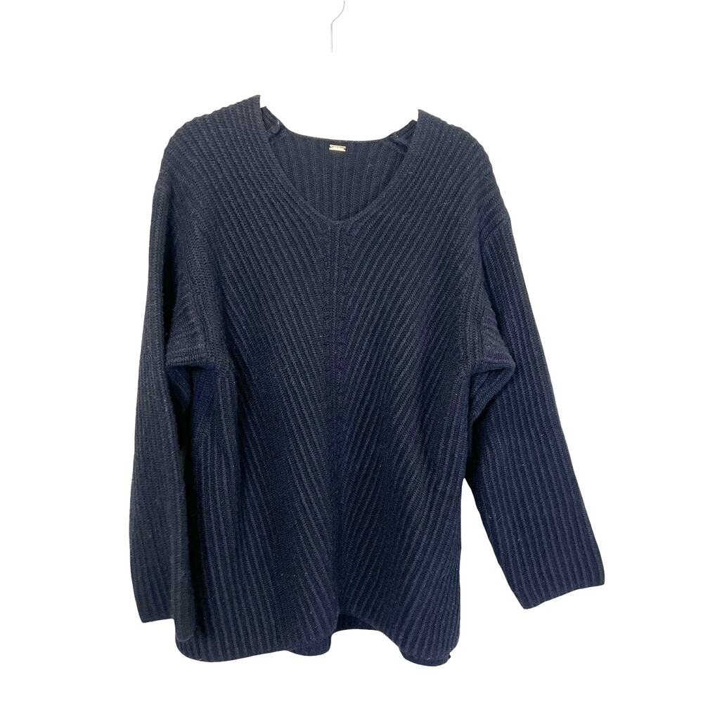 Mila Owen Textured Knit Wool Alpaca Sweater Black Women's M
